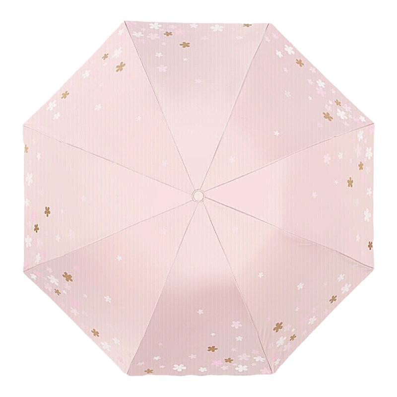 天堂傘雨傘遮陽傘防紫外線三折傘印花晴雨傘黑膠防曬太陽傘鉛筆傘