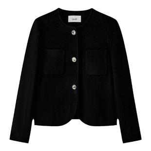 【轻薄绵羊毛】Laurel劳芮秋冬圆弧下摆短式大衣女LWD333D04000