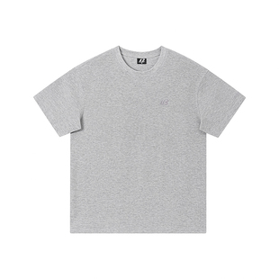 FORNINES华夫格刺绣灰色短袖T恤男女cleanfit潮牌夏季半袖打底衫