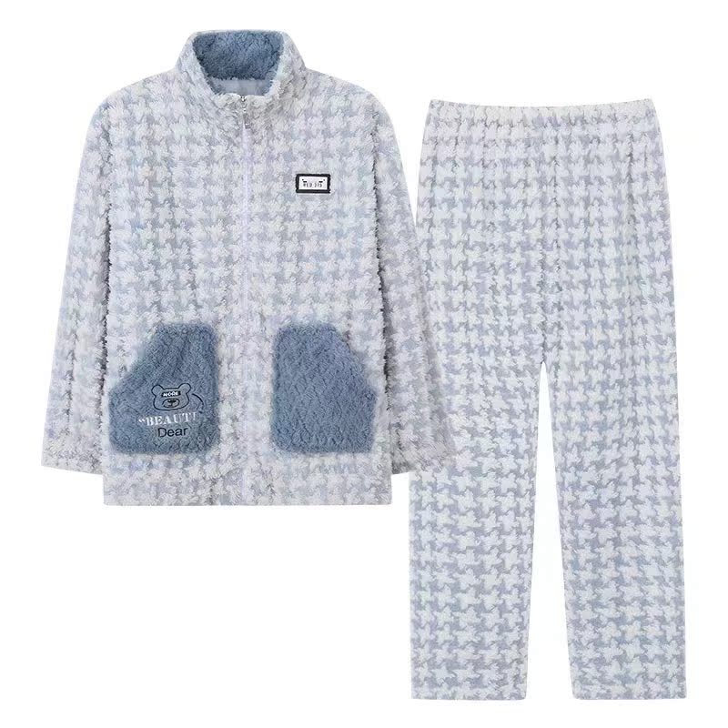 秋冬家居服套装女士舒棉绒睡衣