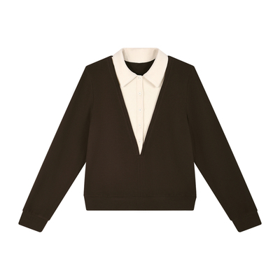 正肩加绒加厚卫衣女短款套头上衣