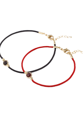 情侣手链一对款ins夏森系红绳