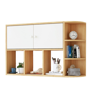 定制墙上实木书架置物架吊柜墙壁柜壁挂储物柜卧室客厅挂墙式书柜