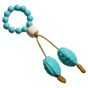 优化松石文玩配饰富甲天下天然猛犸配珠屁桃猴头手串跑环小雕刻件