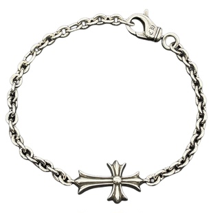 s925纯银克罗伈复古十字架手链男女欧美嘻哈个性小众细链经典款