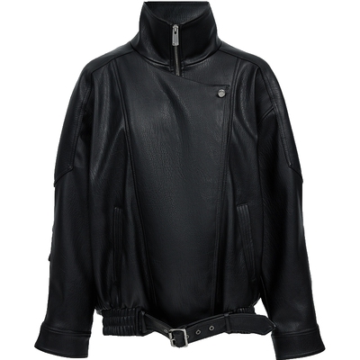 ONLY立领宽松PU夹克外套