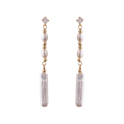 巴洛克珍珠气质长款S925纯银耳环