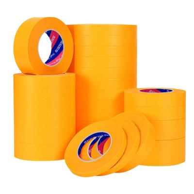 和纸胶带美纹纸50米黄色7388美缝分色贴纸胶布批发喷油漆装修无痕外墙真石漆专用不留痕强力不留胶墙面边缘