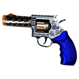 儿童喷雾左轮玩具枪发光发声喷雾冒烟信号枪一扣一响仿真柯尔特枪