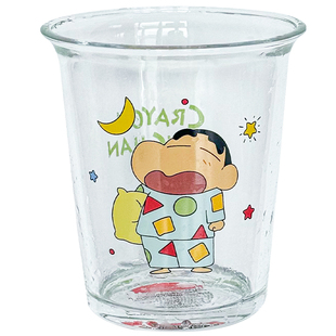 正版蜡笔小新咖啡杯玻璃杯高颜值女士个人专用杯子卡通水杯牛奶杯