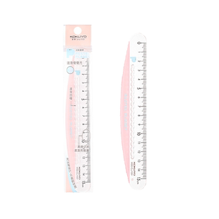 日本kokuyo国誉淡彩星球波浪弯弯尺15cm简约创意中学生高中生用绘图直尺多功能测量刻度尺学习工具