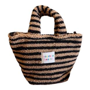 小白兔几冬季时尚毛绒女包2023新款可爱波点手提包上班通勤手拎包