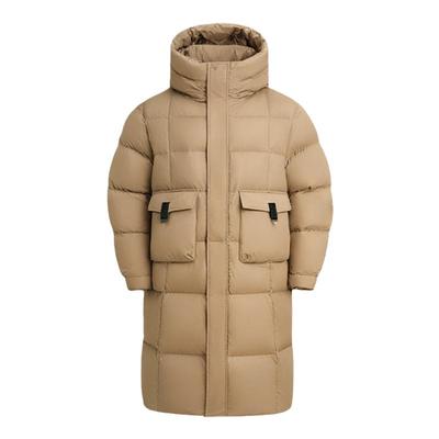 艾莱依宽松羽绒服女长款连帽外套