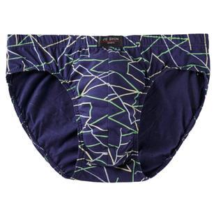 4条男士三角内裤纯棉中腰短裤头全棉商务条纹印花裤衩运动性感棉