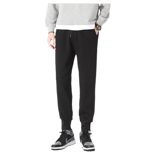 运动裤男秋冬款束脚卫裤男士加绒加厚九分裤宽松潮流休闲裤长裤子