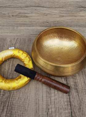 尼泊尔手工佛音碗响铜瑜伽冥想颂钵音疗静心钵铜磬钵盂佛音钵