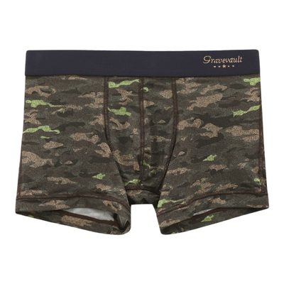 日本制紧身迷彩男士中腰四角内裤