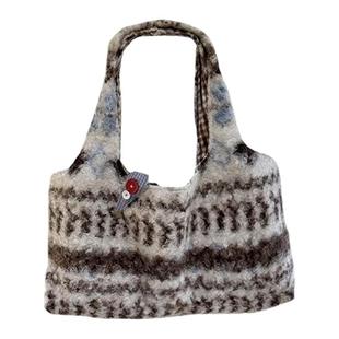 包包女款毛绒手提包韩系日常百搭休闲通勤包大容量上班杂物托特包