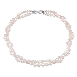 海蒂珠宝 步步生莲梁静茹春晚同款4-7mm淡水珍珠双层毛衣链多戴◇