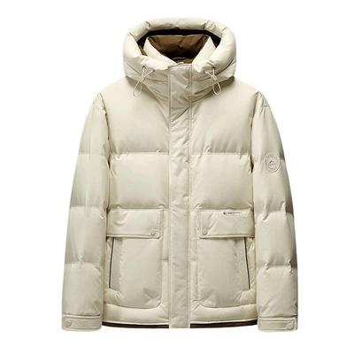 鸭鸭时尚休闲连帽短款羽绒服男