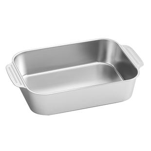 不锈钢烤鱼盘316食品级方盘长方形盘子家用电磁炉专用可明火托盘