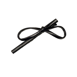 黑色皮质蝴蝶结鸭嘴夹2026新款发夹边夹侧边刘海发卡碎发夹子头饰