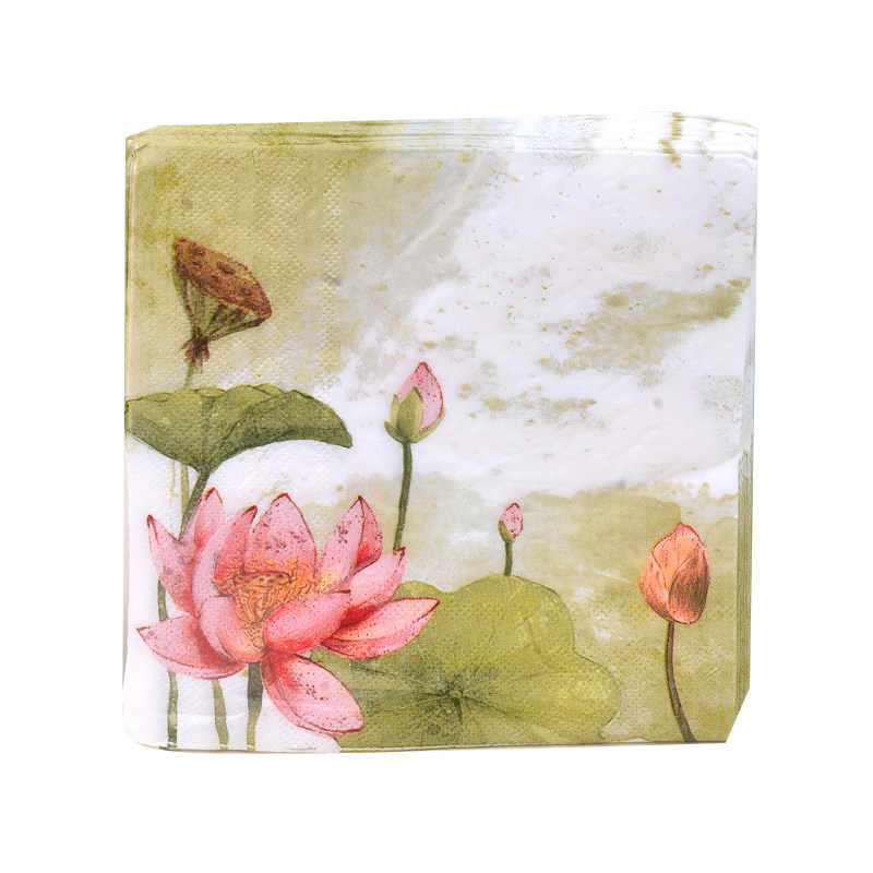 荷花餐巾纸水墨画餐垫纸江南风酒节日装扮用品