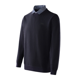 【牛奶绒】红豆男装加绒假两件毛衣男25秋冬衬衫领加厚假领子卫衣