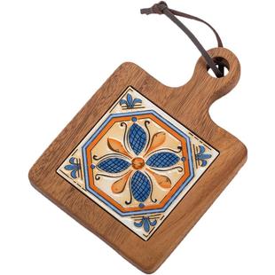 日式厨房放锅垫餐桌隔热垫家用复古花砖实木餐垫高级感防烫茶杯垫