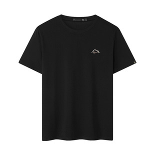 HLA/海澜之家黑色短袖T恤男士2026夏季新款高端T恤凉感半袖体恤男