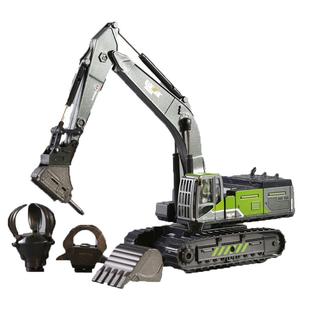 合金破碎机玩具儿童仿真金属抓木机头男孩宝宝工程车挖掘机打桩机