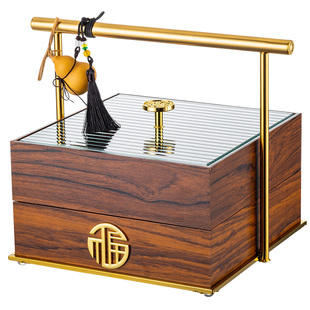 轻奢高档木质干果盒家用新中式糖果瓜子零食收纳盒客厅茶几水果盘