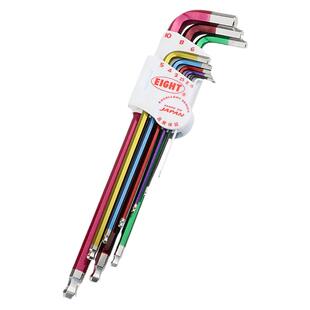 日本EIGHT百利彩色内六角扳手进口特长钻石球头螺丝刀TLC-S9N 7RE