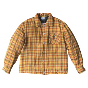 新款格子布棉衣男美式复古翻领夹棉夹克上衣女户外外套情侣款棉服