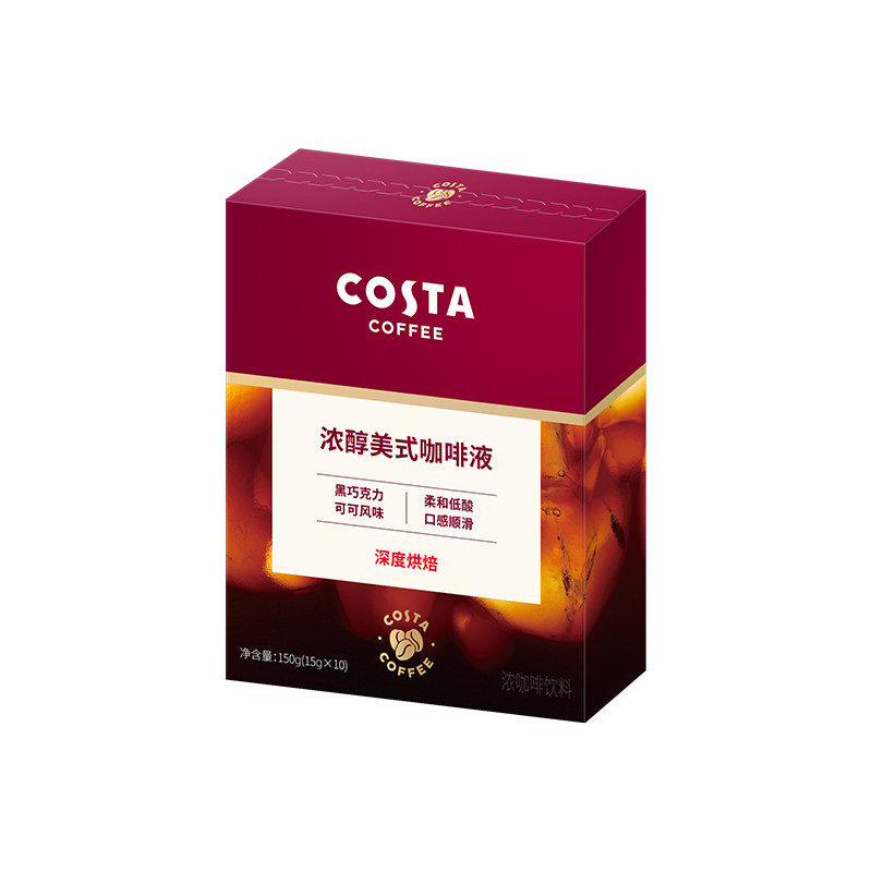 COSTA咖世家浓缩咖啡液咖啡原液速溶浓缩美式黑咖啡无糖美式深烘