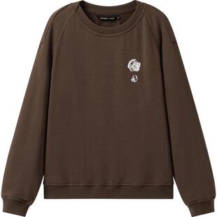 播商场同款Houzichao联名24冬新休闲宽松圆领卫衣女BDR4VD3993