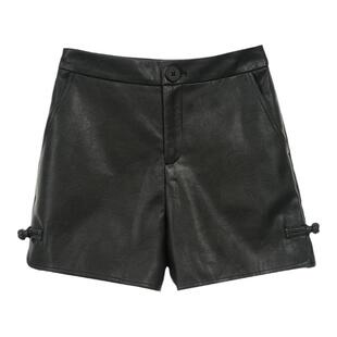 高端女装SOMSOM索玛冬季新品 侧开叉休闲阔腿中国风A字裤高腰短裤