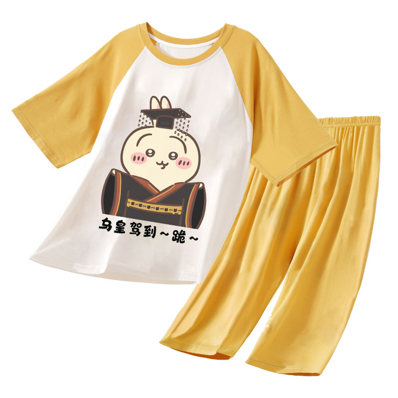 儿童睡衣莫代尔七分裤夏季母女装