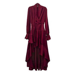 Domremy 【爱慕红裙】前短后长飘逸订婚气质高级感秋季衬衫连衣裙