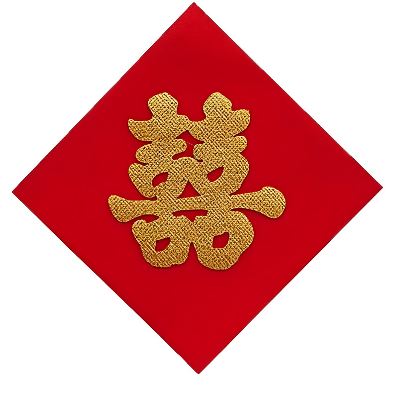 DUOBAO结婚井盖喜字贴专用下水道红纸农村自粘压井盖植绒路引A7