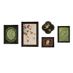 中古风装饰画客厅沙发背景墙挂画法式餐厅组合壁画复古油画高级感