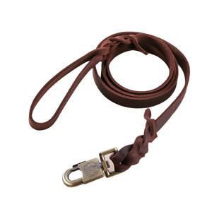 真皮狗狗牵引绳小型犬中大型犬遛狗绳金毛柯基牛皮狗链宠物用品