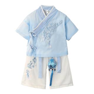 童装男童汉服夏季薄款中国风唐装儿童国学古装男宝宝周岁礼服套装