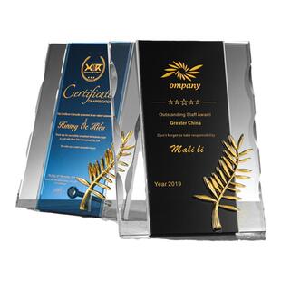 水晶授权牌定制定做创意奖牌匾高档团队比赛冠军年会优秀员工刻字