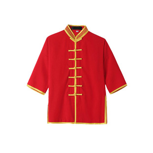 嘉嘉棉武馆练功服儿童武术服敞口袖少儿武术演出服男女长短袖腰带