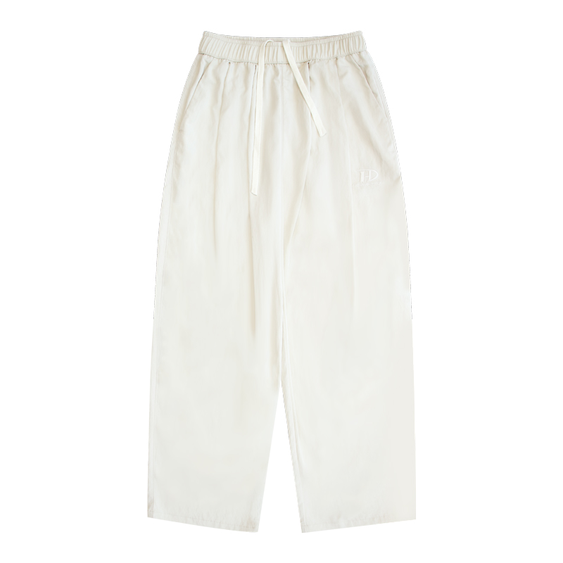 嘿马七作日系复古夏季凉爽透气轻薄刺绣长裤宽松直筒休闲裤子潮牌