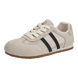 拉夏贝尔德训小白鞋女2026新款春夏薄款百搭网面休闲透气平底板鞋