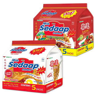 香港版印尼Mie Sedaap喜达牌MI GORENG原味捞面炒面干拌面91g*5包