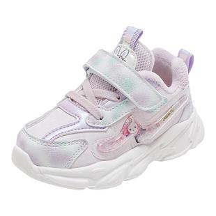 班纳米菲儿童鞋秋冬季皮面加绒女童鞋宝宝鞋子保暖棉鞋小童运动鞋