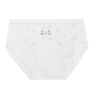 馨帮帮Bra 卡通可爱熊兔内裤女纯棉加长裆中腰包臀透气亲肤三角裤